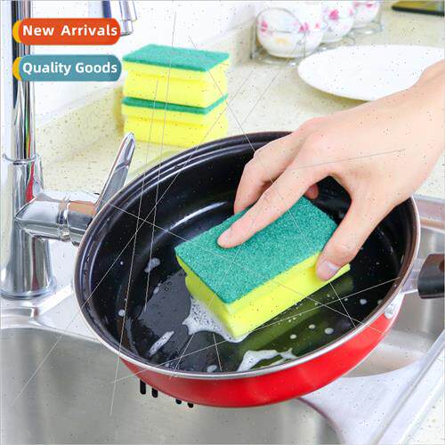 Wash pots pans brush dishwashing cotton stain removal double