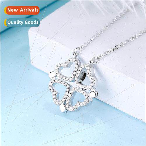 Popular classic heart-shaped four-leaf clover necklace femal