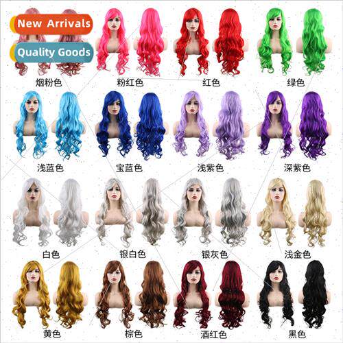COS Wig Europe 80CM long curly hair high temperature silk mu
