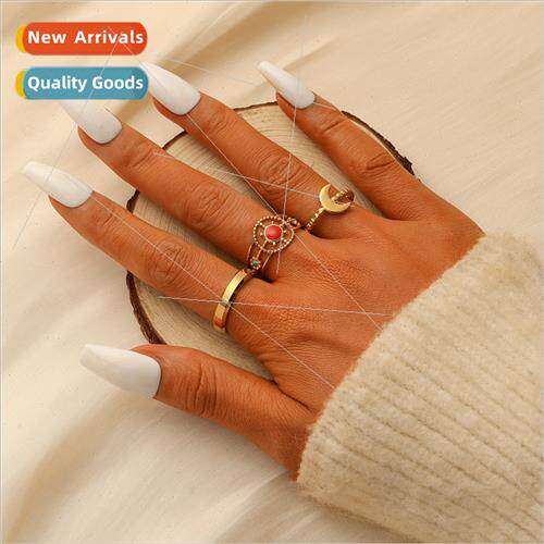 Fashion che Hundred Stainless Steel Gold Moon Sun Oil Drip R