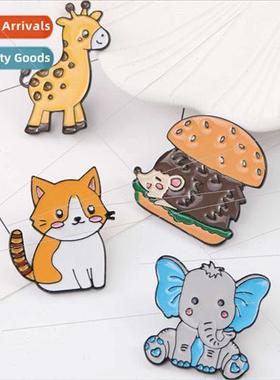 ins cute cartoon student brooch backpack collar sloth bread