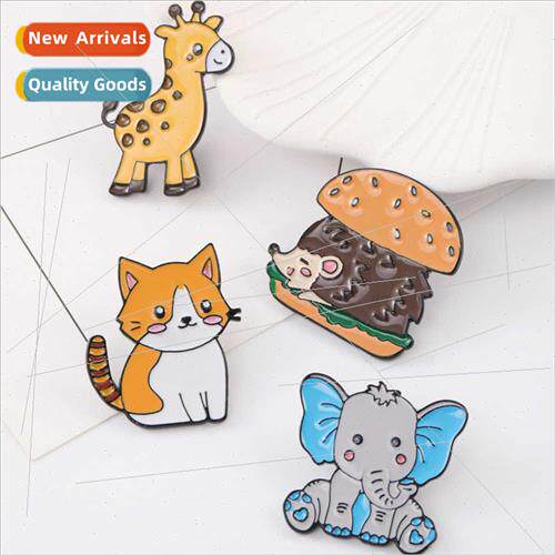 ins cute cartoon student brooch backpack collar sloth bread