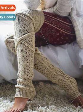 Woolen Foot Warmers Long Socks Autumn Winter Solid Color Kne