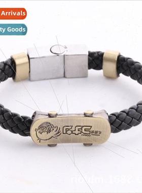 Popular Anime Detective Conan Bracelet Braided Leather Brace