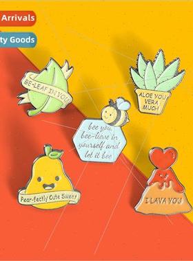 Europe Uned States new lovely brooch letters fru leaves volc