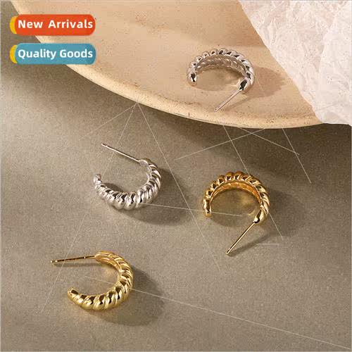925 silver earrings circle Europe retro fashion ins round fa