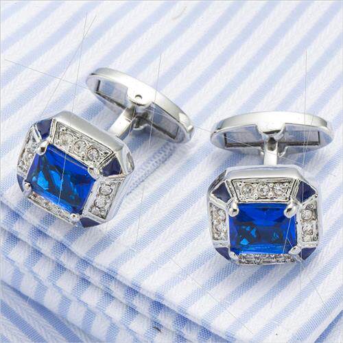 High  blue crystal cufflinks dress cufflinks French shirt pr