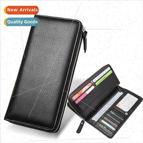 Long Wallet Men Money Clip Men Vintage Business Zipper Multi