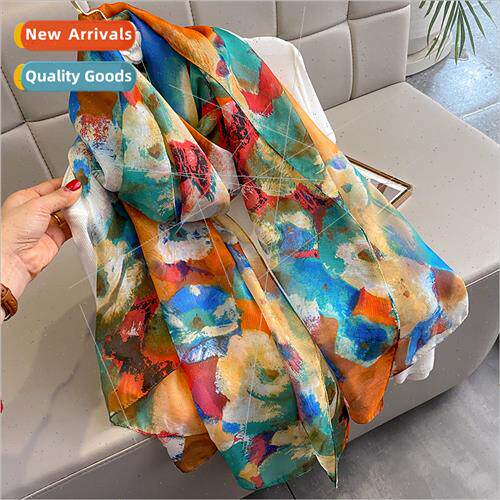 Vintage printing fashion Yuzo yarn long spring autumn mom si