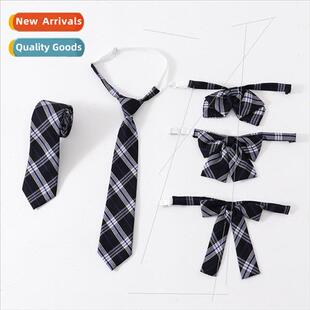 Tie Whe Plaid Jap Blue Bow Student New Unim