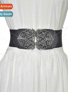 Classic Korean Palace Vintage Carved Wide Belt Women Waistba