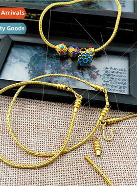 Bracelet copper gold-plated DIY simple beaded dumplings red