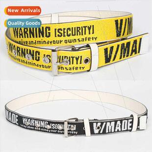 ulzzang rivets letters decorated thin belt BF yellow hundred