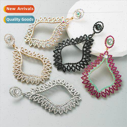 Europe new alloy inlaid colorful diamonds long rhinestone ho