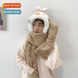 warm all female fall one scarf cute Duckling winter hat