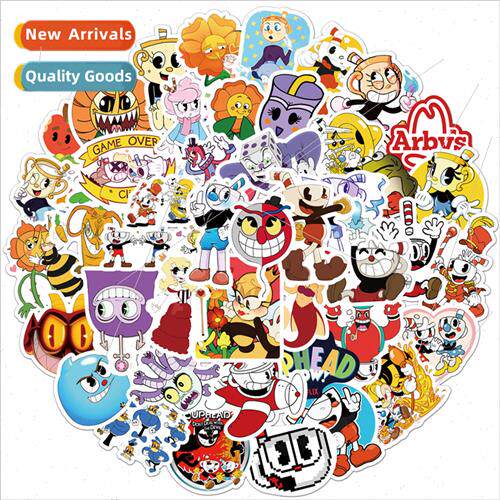50 Teacup Head Dare Doodle Stickers Waterproof ggage Laptop
