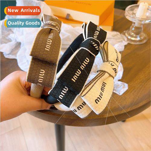 of English alphabet double bow versatile out hairpin headban
