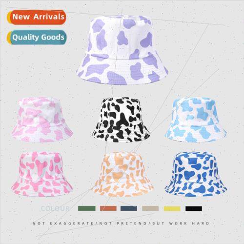Fisherman hat cow print double-sided leisure basin cap dairy