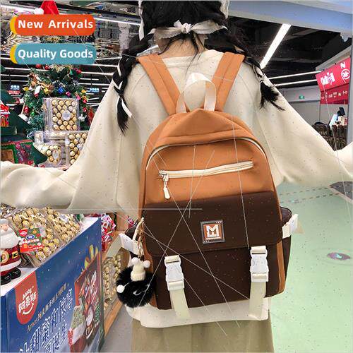 Backpack new color blocking shoulder bag leisure nd fashion