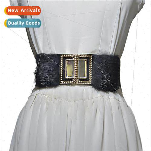 Europe new elastic elastic ladies rabb hair decorative waist