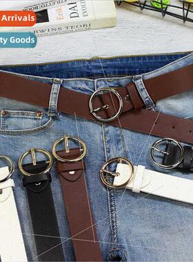 Round Buckle Belt Women Wide mple Peplum Korean Casual Circl