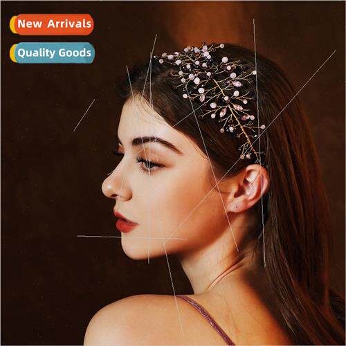 Bridal hair bands handmade beaded crystal leaf hair bands ae