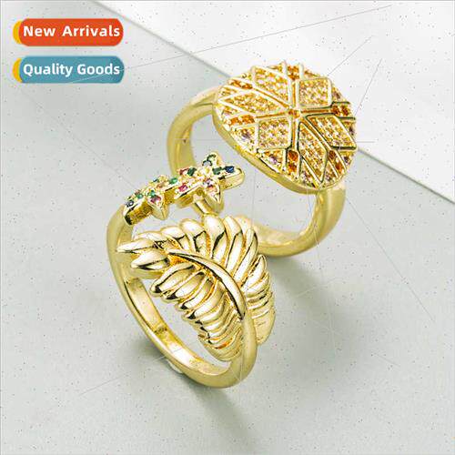 Europe personalized circle accessories ring copper inlaid co