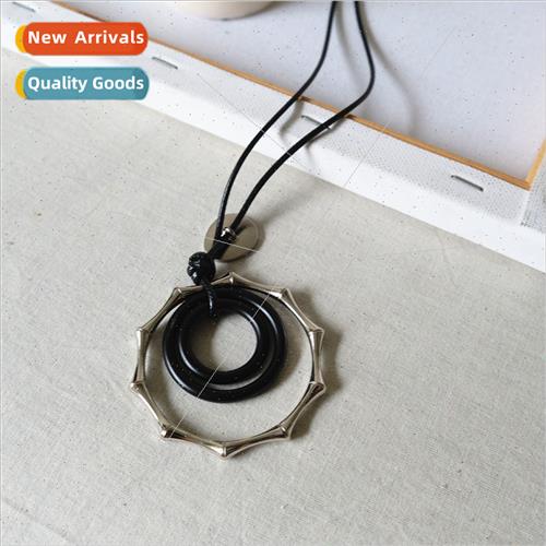 Hundred ethnic sweater chain retro pendant geometric circle