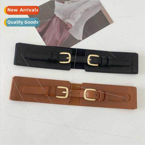 Double buckle head belt female decorative waistband skirt re