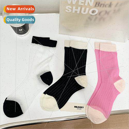 Girls drawstring socks summer stockings bamboo fiber simple