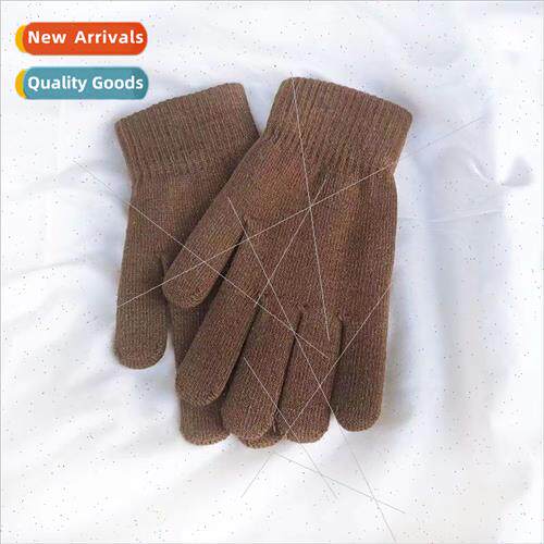 Solid color knted gloves men and women fall and winter warm