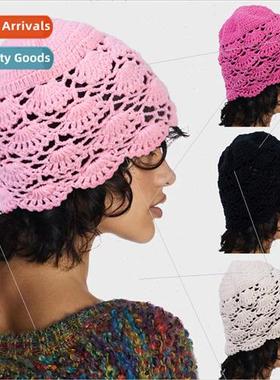 Japanese niche handmade thick line knitting wool cap warm kn