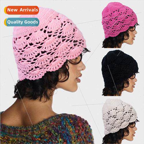 Japanese niche handmade thick line knitting wool cap warm kn