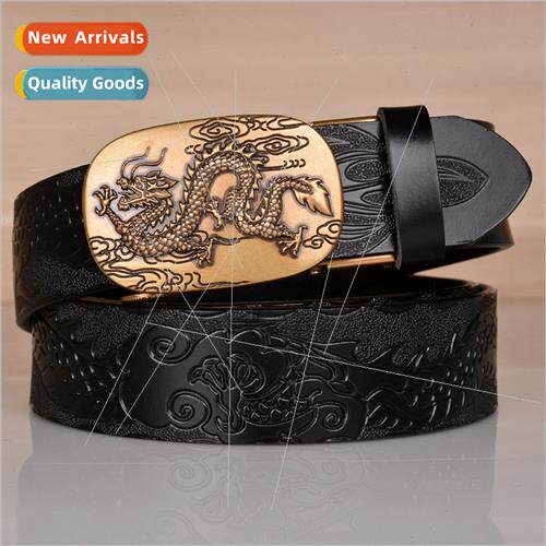 Ethnic flying dragon in sky automatic buckle belt personaliz