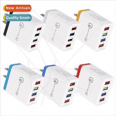 4USB Color Charger 3A Mobile Phone Tablet Travel Charger Cha