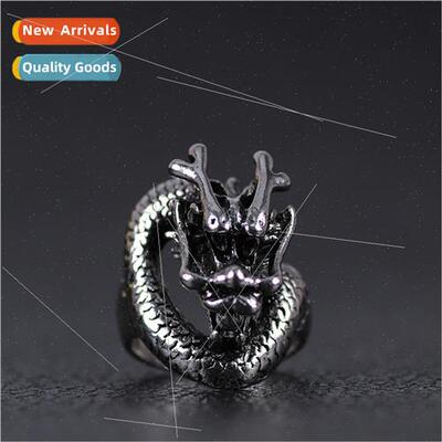 Personalized domineering dragon vintage finger ring index fi