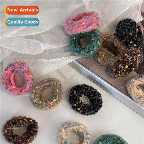 Polka Dot Woolen Hair Ring Cute ttle Fragrance Sweet High El