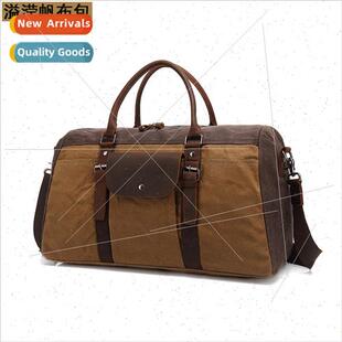 Genuine travel bag outdoo leather canvas Waterproof handheld