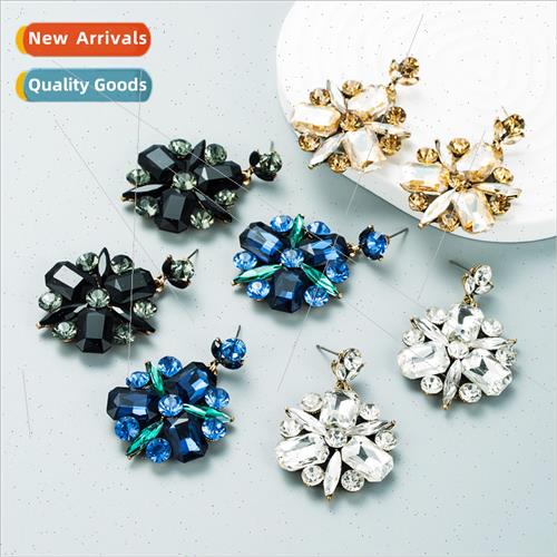 Europe fashion earrings nd shiny colored diamond earrings fe