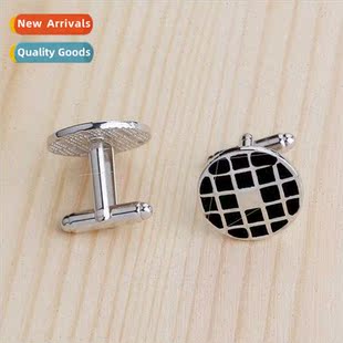 plaid AccessoriesCreative drip oil cufflinks round