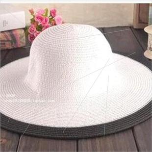 Folding Summer Women Whe Hat Stripes Vacation Black Travel