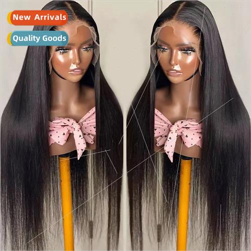 Europe new fashion wig front lace black long chemical fiber