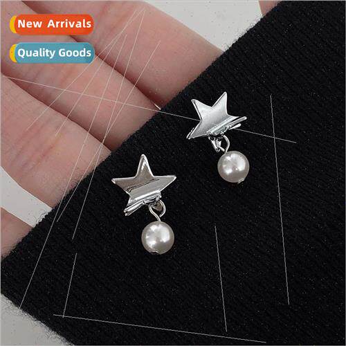 New simple star twinkle 925 silver needle sweet cool star pe