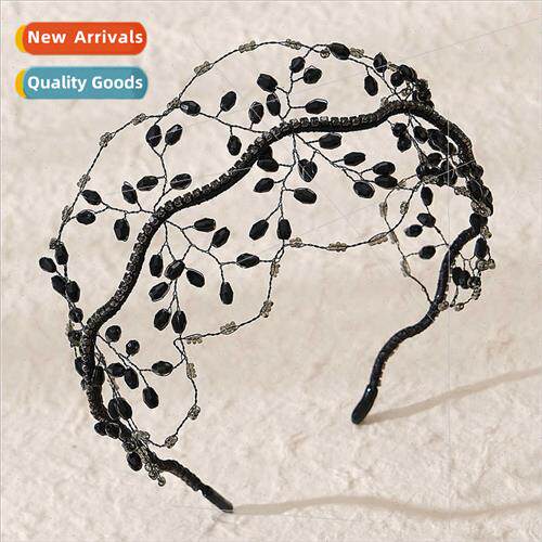 Vintage handmade beaded braided hair bands women fashion bri