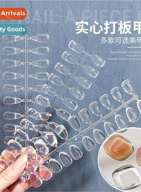 Nail art solid nail transparent plate oval full paste Japane