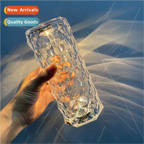 New rose light crystal table lamp bedroom touch night light