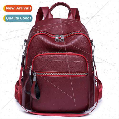 Soft Leather Backpack Women new Retro Ladies Shoulder Bag mp