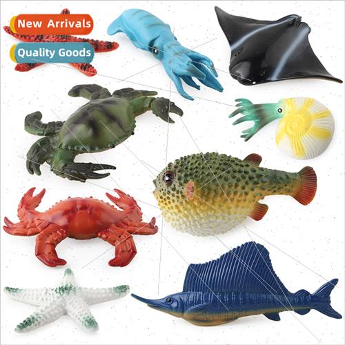model under sea sea animals crabs puffer fish starfish model