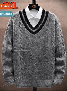 V-neck sweater men fall winter kn sweater outer wear handsom