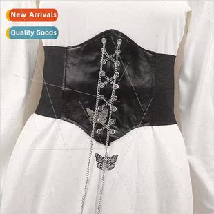 female waistband chain bow hundred sense decoration elastic